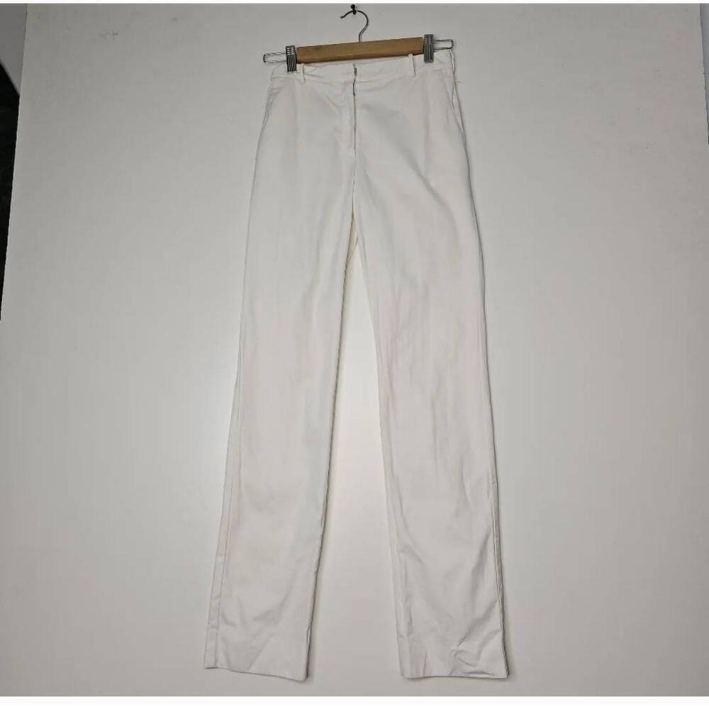 Narciso Rodriguez White High Waisted Pants Pleated Women's Size 2 - Picture 2 of 9